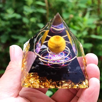 Orgone Piramidės obsidianas Gydymo Kristalų Energijos Generatorius Reiki Balansavimo Orgonite Piramidės EMF Apsaugos Meditacijos Priemonė. 0