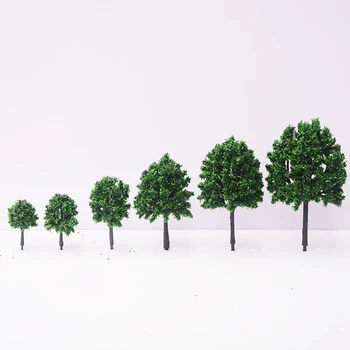 6pcs Sumaišyti Dydį Dirbtinis Miniatiūrinių Medžių Pastato Smėlio Lentelė Micro Kraštovaizdžio Scenos Modelį, Nedidelis Medis 