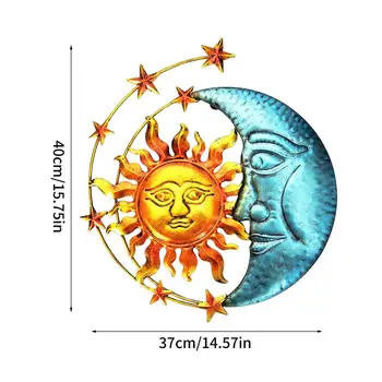 Metalo Sun Moon Sienos Apnašas Saulė, Mėnulis Ir Žvaigždės, Sienų Dekoras Dangaus Dekoro Metalo Lauko Sienos Meno Dangaus Dekoro Kambarį
