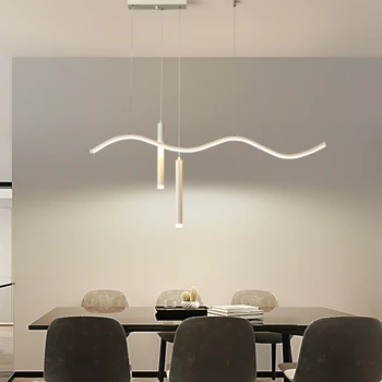 Restoranas šviestuvo led šiuolaikinės kūrybos valgomasis lempos šiaurės Europoje minimalistinio banga, baras, registratūra biuro stalas, lempa