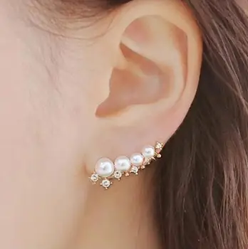 Sidabrinė adata imituojamas pearl ausies auskarai, apyrankės moterims gražūs papuošalai auskarai bižuterijos didmeninė dovana