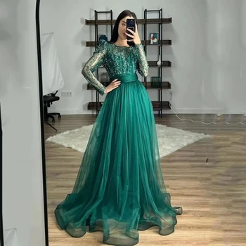 Smaragdas Žalia Vakare Šalis Suknelė-Line Moterų Blizgančiais Chalatai Elegantiškas Vasarą Imperijos Grindų Ilgio Suknelės Maxi Vestido De Mujer