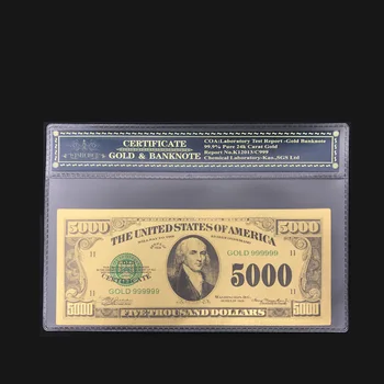 1pcs Karšto Pardavimo Amerikoje Aukso Banknotų 100 Dolerių Banknotą į 24k Aukso Su Plastiko Rėmas Dovana