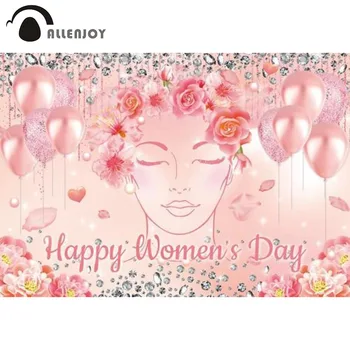 Allenjoy Happy moters Diena Fone Mama Pink Gėlių Balionai Diamond Šalies Prekių Dekoro Nuotraukų Zona Fotografijos Fone