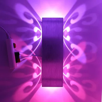 LED sienos lempa 6W kūrybos aliuminio dvivietis vadovas drugelis sienos lempos eilėje lempos koridorius, naktiniai staleliai, lempa dekoratyvinės lempos AC110V/220V