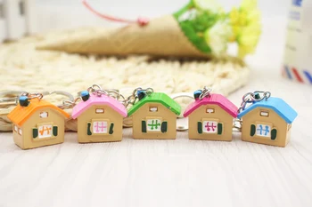 Originalus Kūrybinės Cute Little House Keychain Modeliavimas Mini Namas Pakabukas Raktų Žiedas Naujovė Key Chain Kalėdų, Gimtadienio Dovana