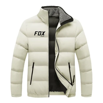 Žiemos striukė Vyrams vilnos apykaklės Striukė RiderFox spausdinti Tirštėti Šiltas medvilnės Užtrauktukas Kailis Vyrų Kostiumai žiemos kamšalu drabužiai 0