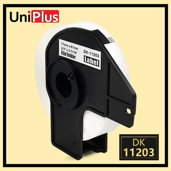 UniPlus 11203 DK Roll 17*87mm Failo Aplanką Etiketės Tinka Brolis QL Etikečių Spausdintuvas QL-500 QL550 QL-570 QL570VM 300pcs Baltoji Knyga 0