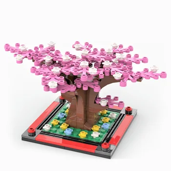 SS Kūrimo Bloką C7160 Sakura Medis, Gėlių, Augalų Modelis Pavasario Sodo Plytų Vaikams 