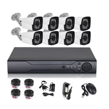 8CH CCTV Apsaugos Vaizdo Sistemos, Namų Priežiūros HD 1080P HAINAUT/CVI/TVI Kamera+ 8CH HAINAUT DVR 0