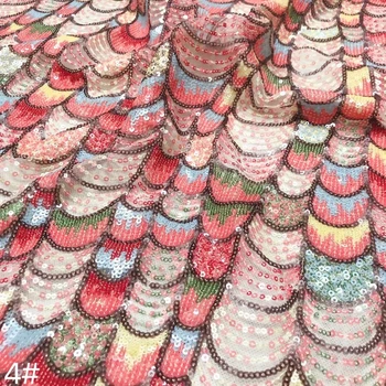 Madingas stilius, pilnas spalvotų blizgančiais lenktas gražus Nėrinių prancūzijos aukštos kokybės Afrikos tiulio nėrinių šalis lady suknelė