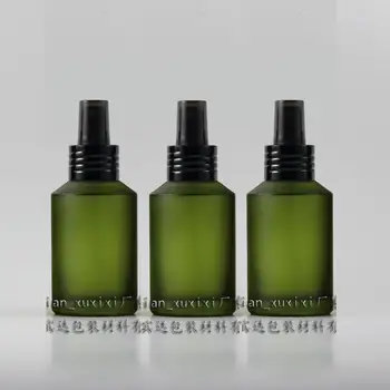 125 ml alyvuogių žalia matinio Stiklo kelionės daugkartiniai kvepalų buteliuko su juodo aliuminio purkštukai/purkštuvas,kvepalai bakas 0