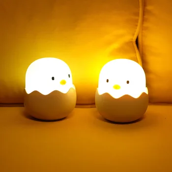LED Nakties Šviesos Vaikams Minkšta Silikoninė USB Įkrovimo Miegamojo Puošimas, Dovanų Gyvūnų Jauniklį Touch Naktį Lempa Kūdikiui Maitinti Lempos
