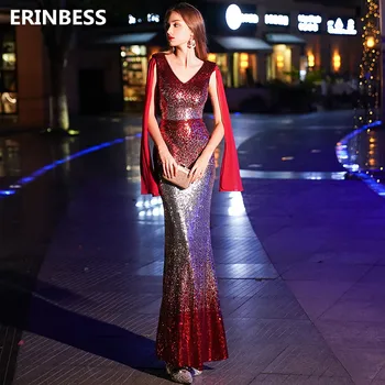 Prom Dresses 2020 Vestido De Festa Oficialų Prom Chalatai Moterų V-Kaklo China Undinė Prom Dress Suknelė China Atspindintis Suknelė