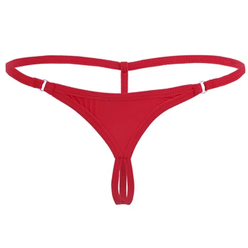 Moterų Tampri, Mažas Juosmens Išpjovą G-string Kelnaitės Crotchless apatinis Trikotažas Dirželius Trumpikės vientisos Spalvos T-atgal Bailys Bikini Underwear