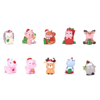 Miniatiūrinės Figūrėlės Gyvūnų Statulas Animacinių Filmų Kiaulių, Briedžių, Micro Kraštovaizdžio Papuošalai Kalėdų Vazonas Papuošalai