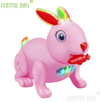 Valgyti ridikai triušis vaikų elektriniai žaislai mielas ir įdomus spalvinga žiburiai muzikos modeliavimas triušis gyvūnų dovana yd08 0