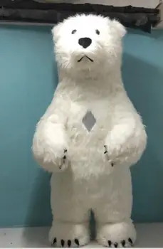 2.6 m Ilgio Kailio Polar Bear Pripučiami Talismanas Kostiumas Reklama Šalis Fancy Dress Cosplay Dress Helovinas, Kalėdos Paradas Komplektus Naujas