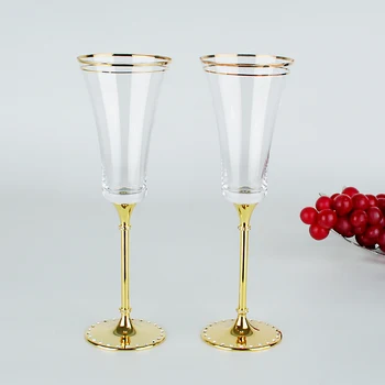 Oi Tendencija Nauja Reklamos Dizainas, Aukso Spalvos Stiklo Taurės Rinkinys Puodelis Skaidraus Stiklo Šampano Vestuvės Akiniai Skaidrūs Taurė Vyno Goblet