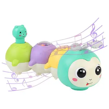 Kūdikių Caterpillar Žaislas Skatinti Caterpillar Muzikos Plaything Su Šviesos Muzika Funkciją Montessori Jutimo Švietimo Žaislas