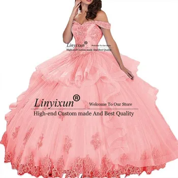 Siuvinėjimo Raudona Quinceanera Suknelės 2020 Lentjuostės Kristalų Tiulio Suknelės 15 metų Debutante Brangioji kaklo Vestidos De Anos 15