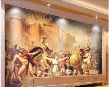 Custom freskos 3d foto tapetai Europos klasikinio pobūdžio karo aliejaus tapybai tv foną kambarį tapetų sienos, 3 d