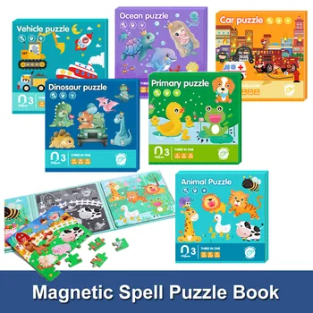 3in1 Magnetinės Dėlionės, Galvosūkiai, Vaikų Ankstyvojo Ugdymo Įspūdį Magnetas Montessori Mokymosi Žaislai Vaikams