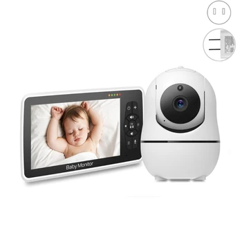Video Baby Monitor su Kamera ir dvipusio Ryšio Temperatūros Jutiklis 5.0 Colių LCD Ekranas Naktinio Matymo 960ft Diapazonas