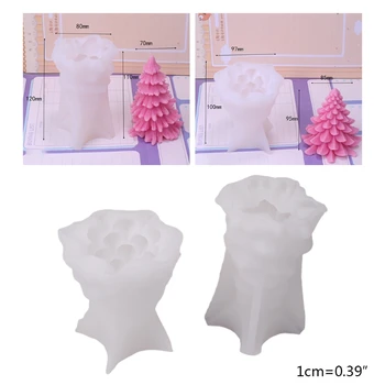3D Kalėdų Eglučių Žvakės Epoksidinės Dervos Pelėsių Aromaterapija Tinkas Silikono Forma