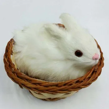 modeliavimo mielas white rabbit 10x7cm modelis polietileno&kailiai, triušių, kurių krepšelio modelį, namų dekoravimo prekėms ,modelis dovana d567