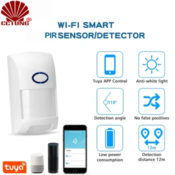 Smart Wifi Tuya APP PIR Judesio Jutiklis su Intllegent Žmogaus Kūno Judėjimo Recognitin & įvairių NAMINIŲ Įrodymas, Infraraudonųjų spindulių Detektorius.