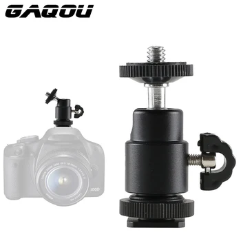 GAQOU Trikojis Mini Kamuolį Galva blykstės ir fotoaparato kontaktinės jungties tvirtinimo Adapteris Fotoaparato Užrakto 360 Laipsnių 1/4