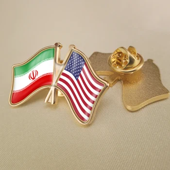 Iranas ir Jungtinės amerikos valstijos Kirto Dviguba Draugystė Šaligatvio Atvartas Smeigtukai Sagė Ženkliukai