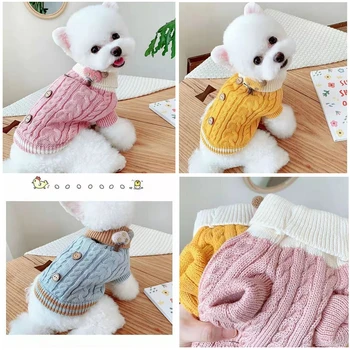 Žiemą, rudenį šunelis megztinis šiltas cute kačių, šunų drabužius mažiems šunims šuniuką, kostiumų teddy Pomeranijos čihuahua pudelis