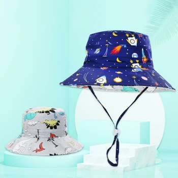 Bucket Hat Berniukas Vasaros Saulė Paplūdimyje Didelis Kraštų Su Styginių UV Apsauga Grįžtamasis Kvėpuojantis Atostogų Lauko Plaukimo Priedų
