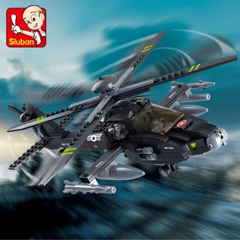 293Pcs Lėktuvo Black AH-64 Naudingumas Sraigtasparnis Karinės ARMIJOS Pastato Blokų Rinkinius Vaikams mokomieji Žaislai Vaikams
