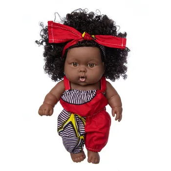 8 colių Modeliavimas Atgimsta Tikroviška Lėlė Afrikos Baby Doll Realus Minkšto Vinilo Naujagimių Lėlės su Drabužiais Vaikų Dovanų 0