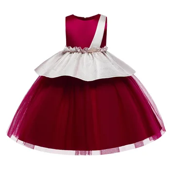 Paprasta Raudona Ballgown Gimtadienio, Vestuvių Suknelė Kūdikių Drabužiai Tutu Purus Suknelė Gėlių Mergaičių Suknelės