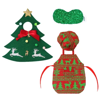 Kalėdų Elf Lėlės Drabužiai 3pcs Virėjo Kostiumas Akių Kaukės Rinkinys Lafanfan Suknelė Kawaii Reikmenys, Žaislai, Gimtadienio dovana (Drabužiai Tik)