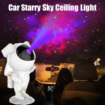 Automobilio Salono RGB Šviesos Astronautas Projektoriaus Objektyvas Galaxy Žvaigždėtą Dangų, Lubų Aplinkos Lempos Naktį Dekoratyvinis Kemperis Miegamojo Šviestuvas