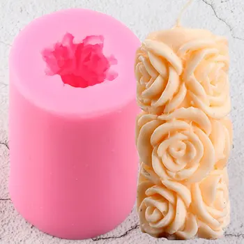 3D Rožių Gėlių Rankų darbo Muilas Pelėsių Žvakė Dervos, Silikono Formų Minkštas Tortas Dekoravimo Priemonės, Saldainiai Molio Šokolado Gumpaste Liejimo formos