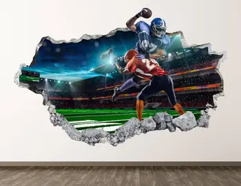 Futbolo Sienos Lipdukas - Amerikos 3D Sutriuškino Sienos Menas, Lipdukas Vaikams Dekoras Vinilo Freskos Plakatas Užsakymą Dovana KD420 0
