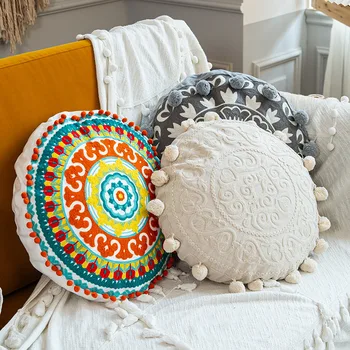 Maroko stiliaus namų mesti pagalvės užvalkalą su žiediniais siuvinėjimas medvilnės drobės turas pagalvėlių apvalkalus