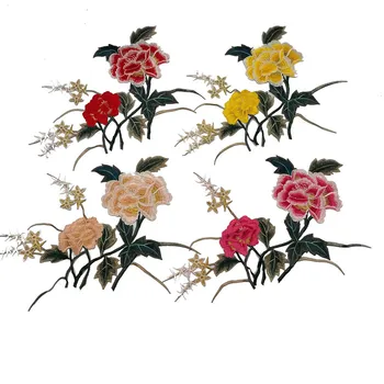 Siuvinėjimo Rožių Gėlių Siūti ant Pleistro Aplikacijos Išskirtinį Amatų Lipdukai Audinio 