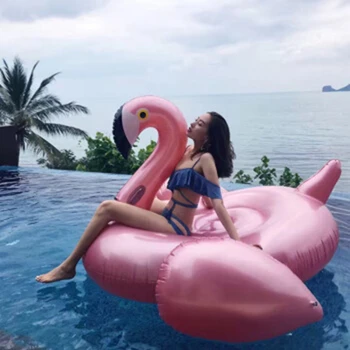 Milžinišką Pripučiamą Flamingo 60 Cm Vienaragis Baseinas Plūdės Vamzdis Plaustas Plaukimo Žiedas Baby Vandens Lova Boia Piscina Suaugusiųjų Šalies Žaislai