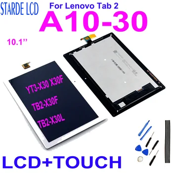 10.1 Lenovo Tab 2 A10-30 YT3-X30 X30F TB2-X30F TB2-X30L LCD Ekranas Jutiklinis Ekranas skaitmeninis keitiklis Asamblėjos Lenovo A10-30 LCD