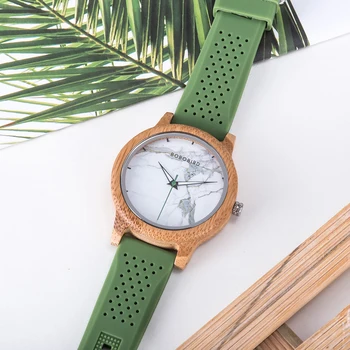 BOBO PAUKŠČIŲ Bambuko Vyrų Laikrodžiai Silikono Dirželis Mediniai Writwatches Atsitiktinis Laikrodis Prabangos Prekės ženklo Moterų Laikrodis Dropshipping 1