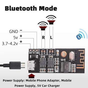 3X Bluetooth Stiprintuvo Valdyba, 5W +5W Galia, DC 3,7 V-4.2 V/5 V Mini 