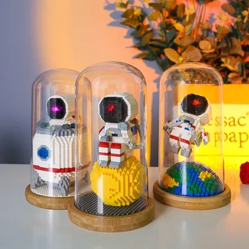 Astronautas pelėsių kosminės stoties mini blokai ufo žaislas, skirtas vaikams Su Ekrano Lange LED Šviesos Konstruktorius Žaislas Vaikams, Dovana 1