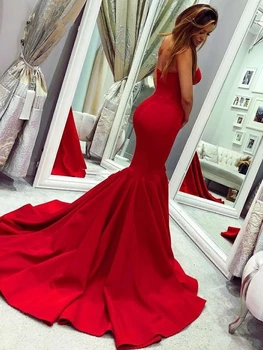 Raudona Undinėlės Bridesmaid Dresses 